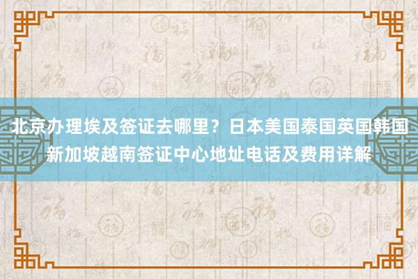 北京办理埃及签证去哪里？日本美国泰国英国韩国新加坡越南签证中心地址电话及费用详解