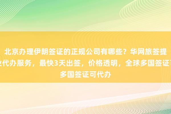 北京办理伊朗签证的正规公司有哪些？华网旅签提供专业代办服务，最快3天出签，价格透明，全球多国签证可代办