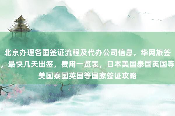 北京办理各国签证流程及代办公司信息，华网旅签提供正规服务，最快几天出签，费用一览表，日本美国泰国英国等国家签证攻略