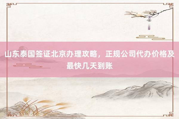 山东泰国签证北京办理攻略，正规公司代办价格及最快几天到账